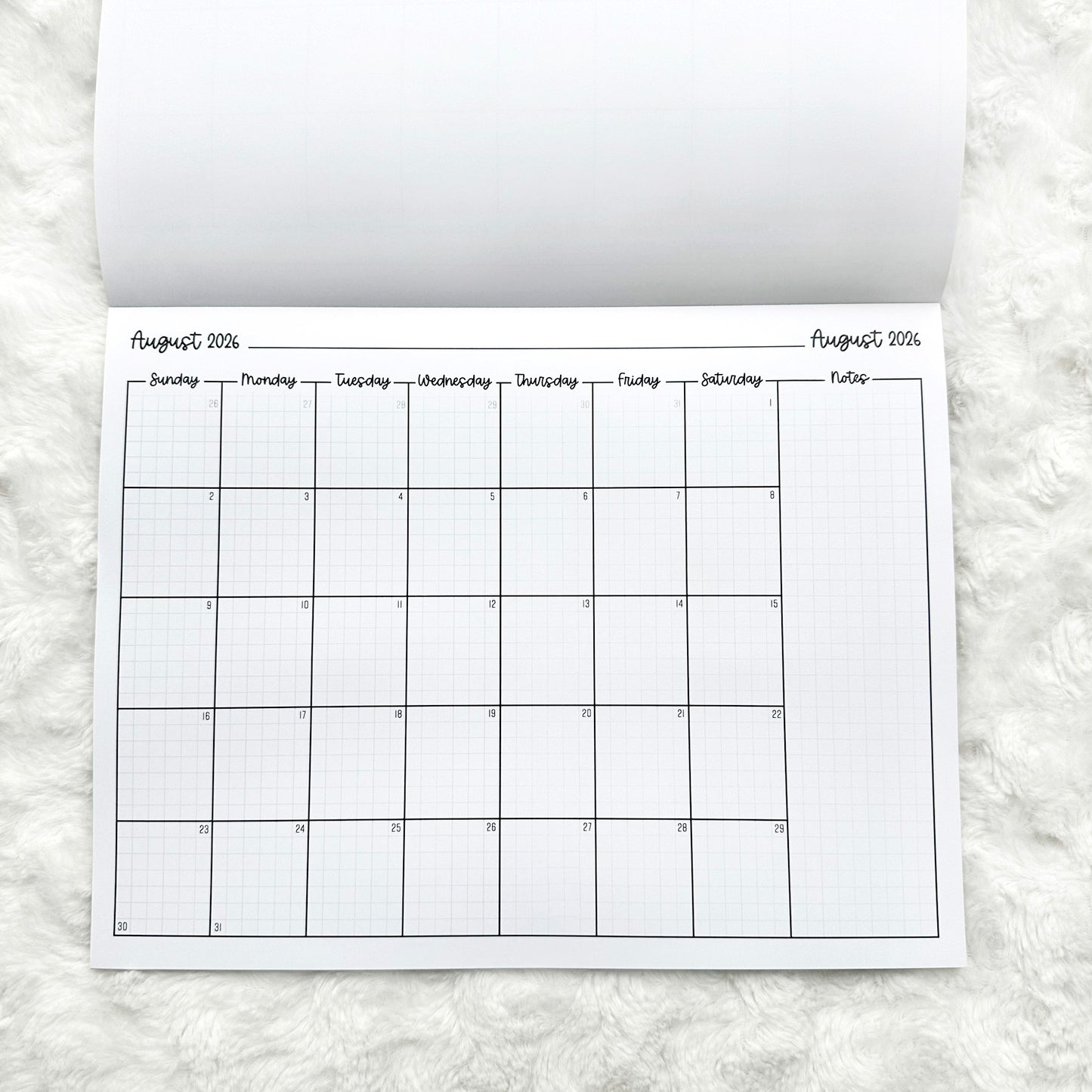 2026 Calendar - Graph Style | Notepad | Printed