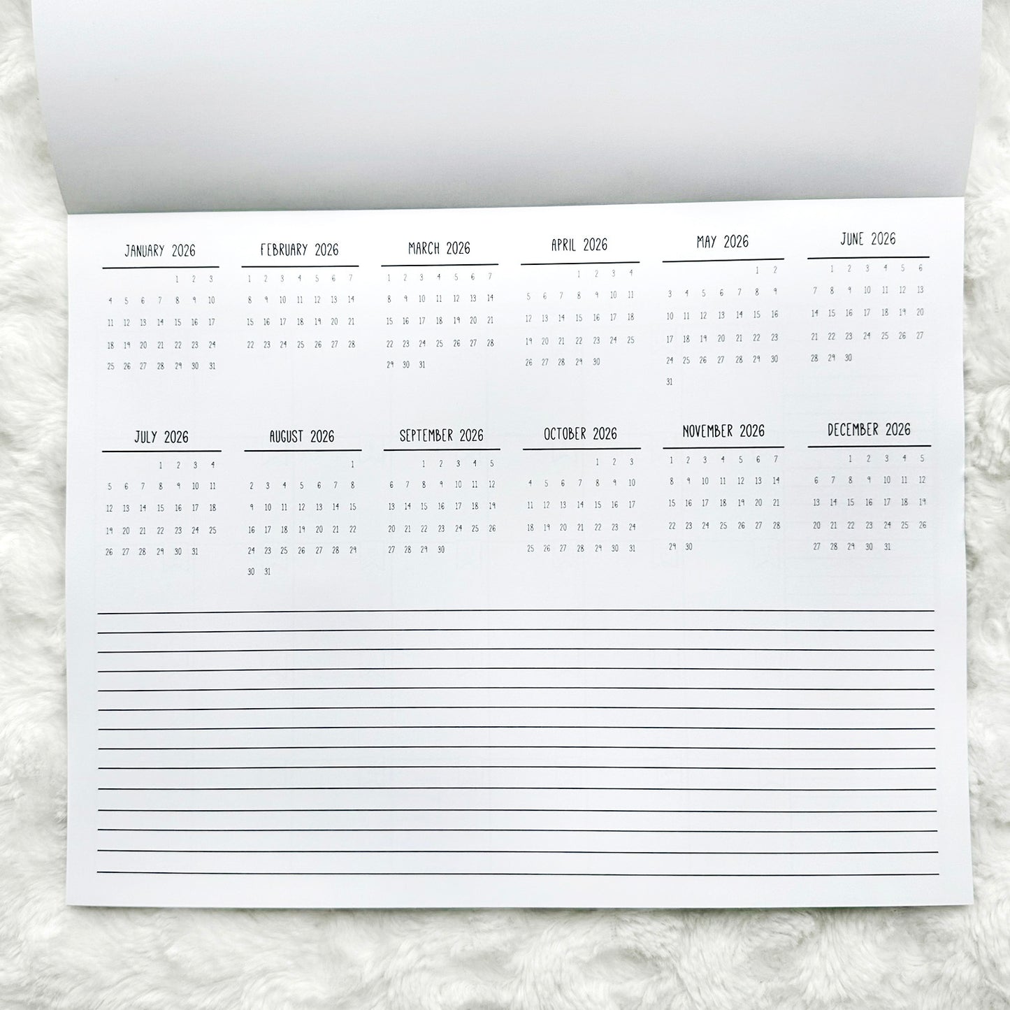 2026 Calendar - Doodle Style | Notepad | Printed