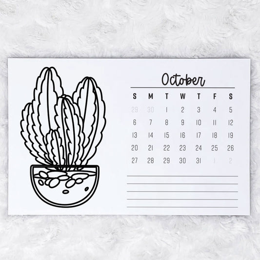 2024 Succulent Monthly - Horizontal | Notepad | Printed
