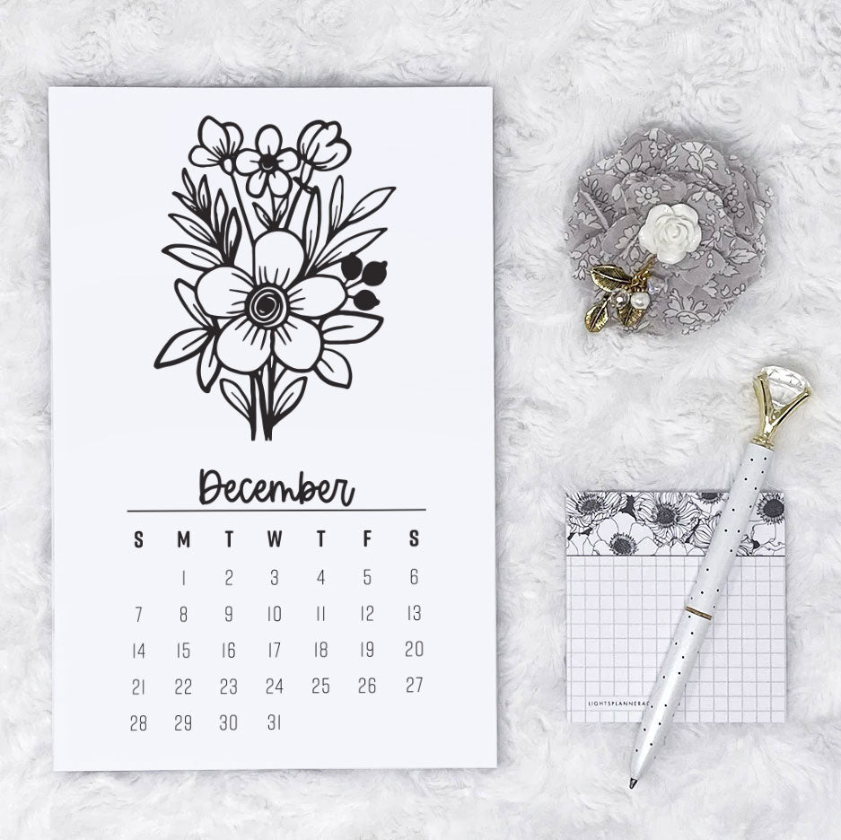 2025 Floral Monthly - Vertical | Notepad | Printed