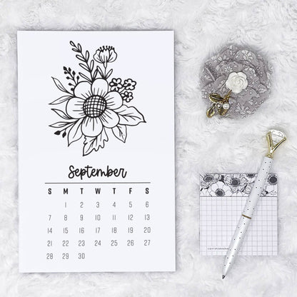 2025 Floral Monthly - Vertical | Notepad | Printed