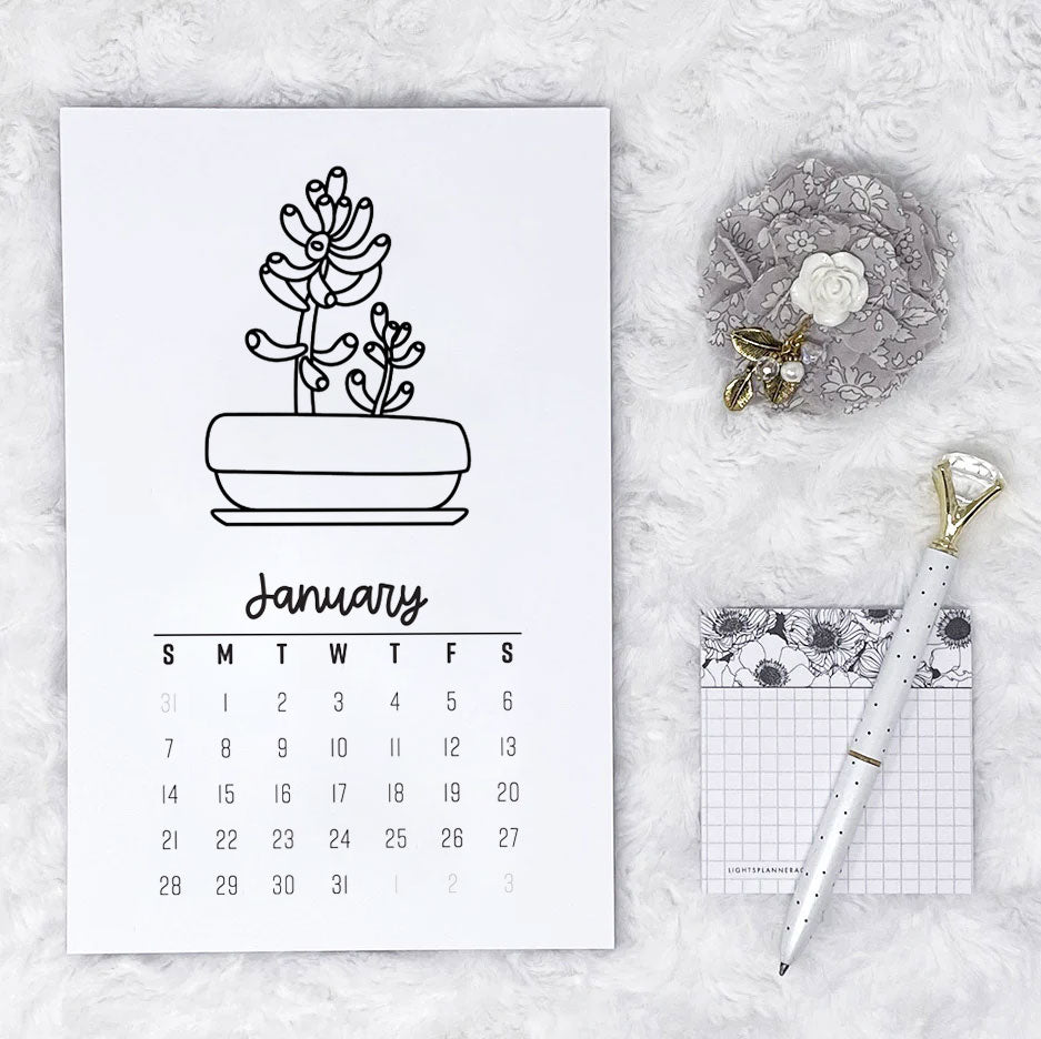 2024 Succulent Monthly - Vertical | Notepad | Printed