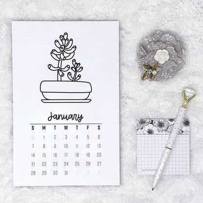 2024 Succulent Monthly - Vertical | Notepad | Printed