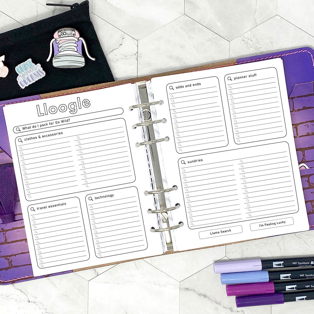 Wild Planning Insert | Go Wild 2025 Official Merchandise | Printable