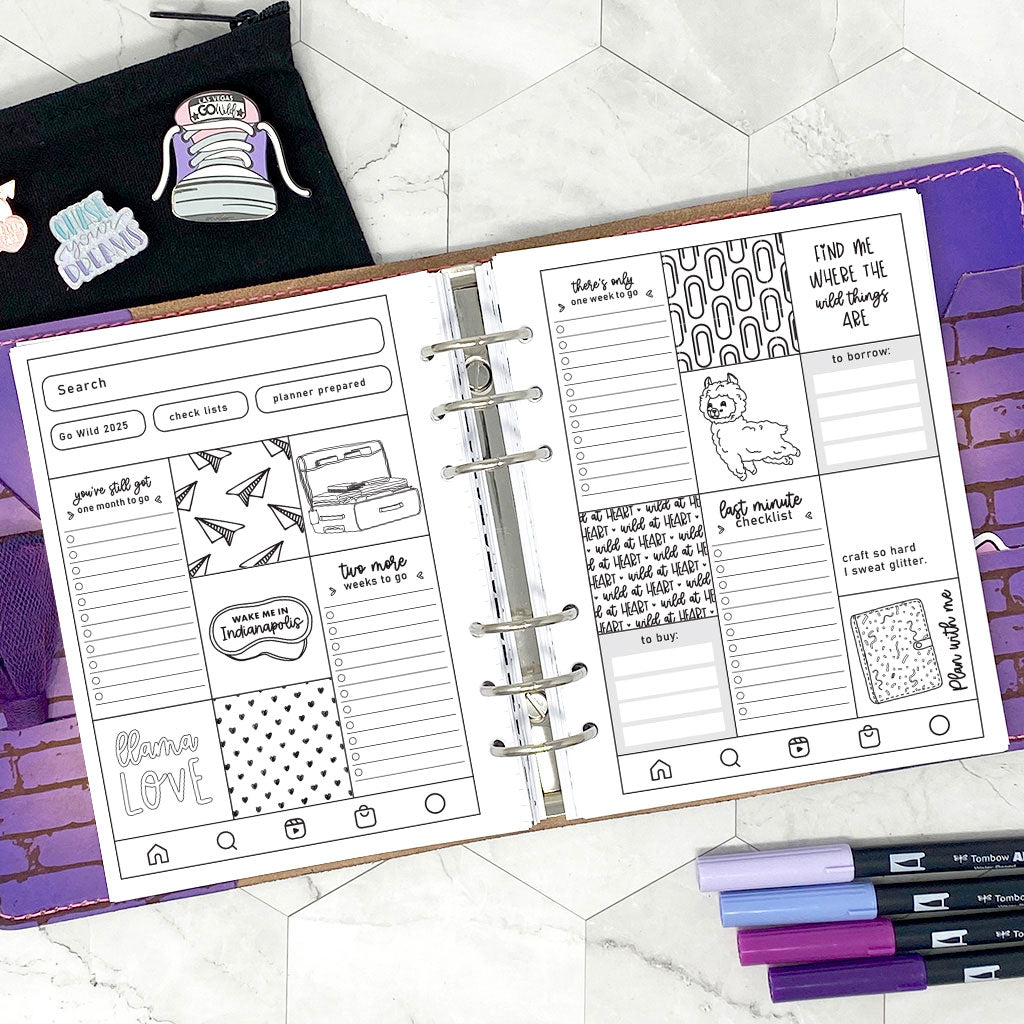 Wild Planning Insert | Go Wild 2025 Official Merchandise | Printable