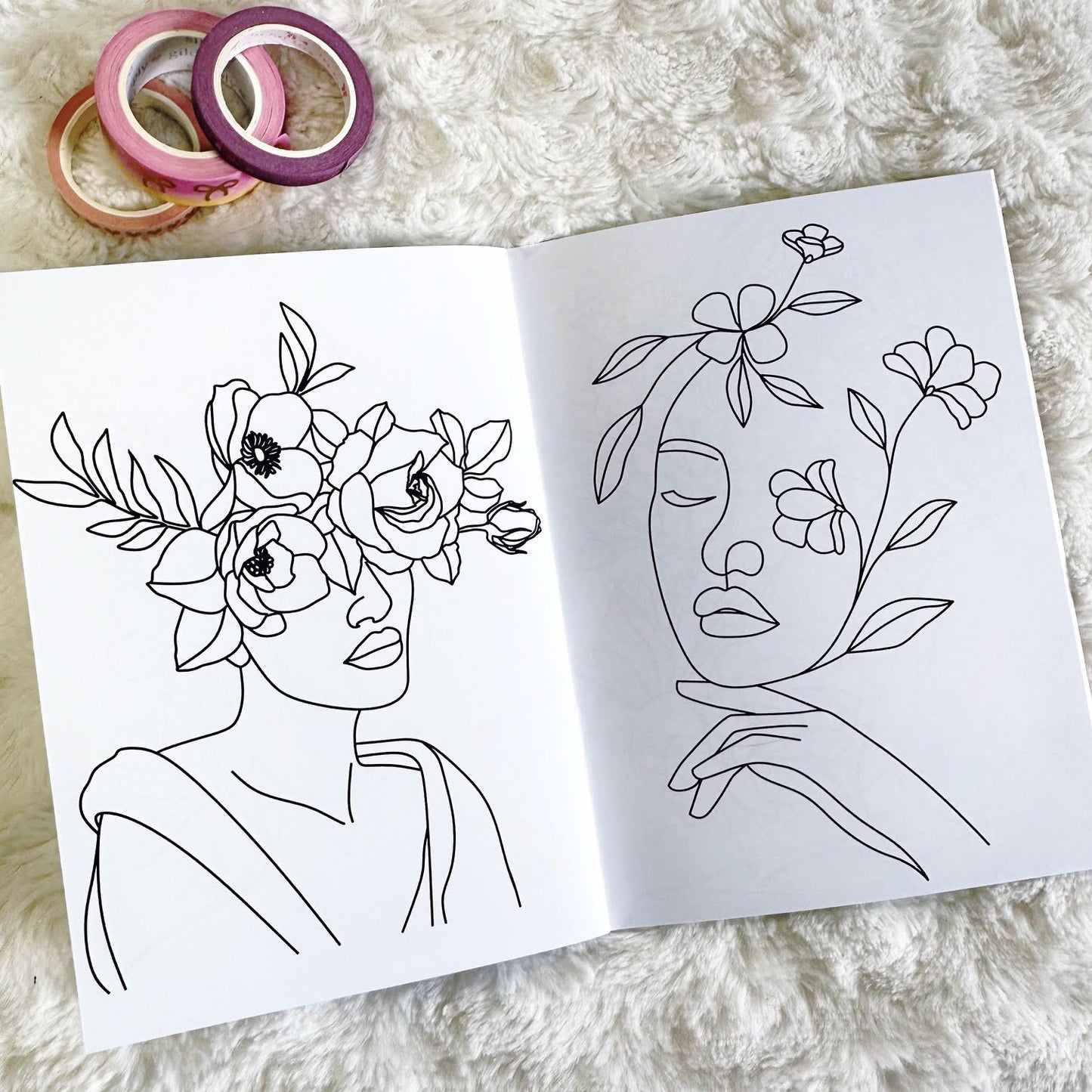 Washi Workbook - Floral Faces | Printed
