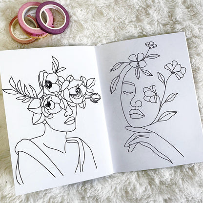 Washi Workbook - Floral Faces | Printed
