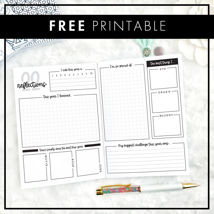 Lights Planner Action 2022 Reflections Journal FREE Printable
