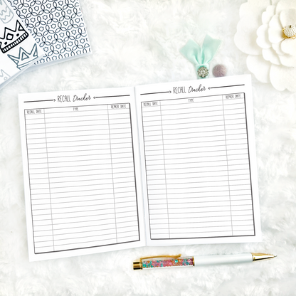 Auto Care Planner | Printed