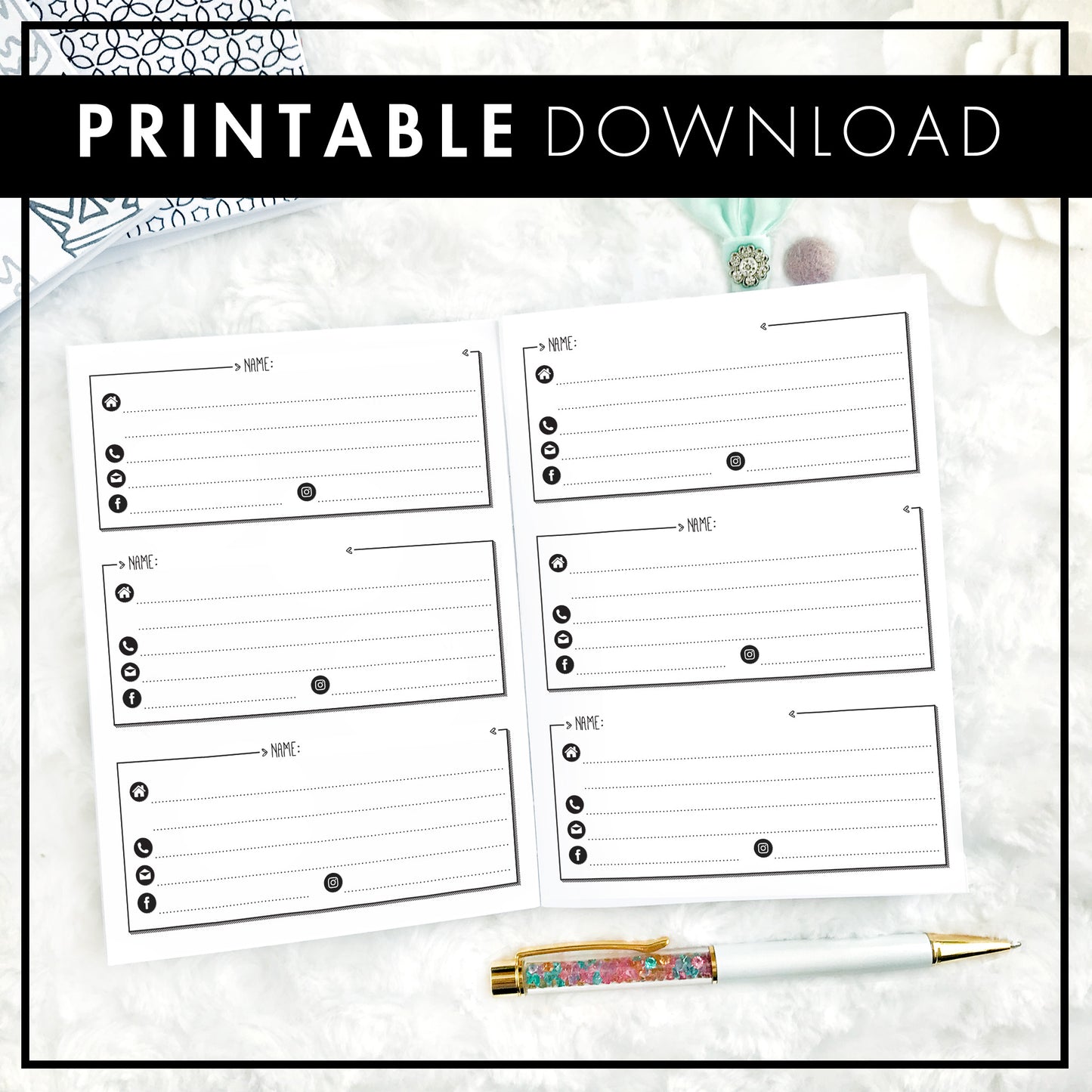 Contacts & Address Book | Printable