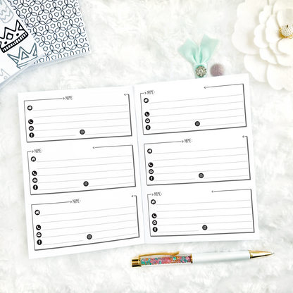 Contacts & Address Book | Printable
