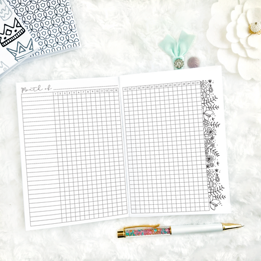 Monthly Floral Habit Tracking | Printed