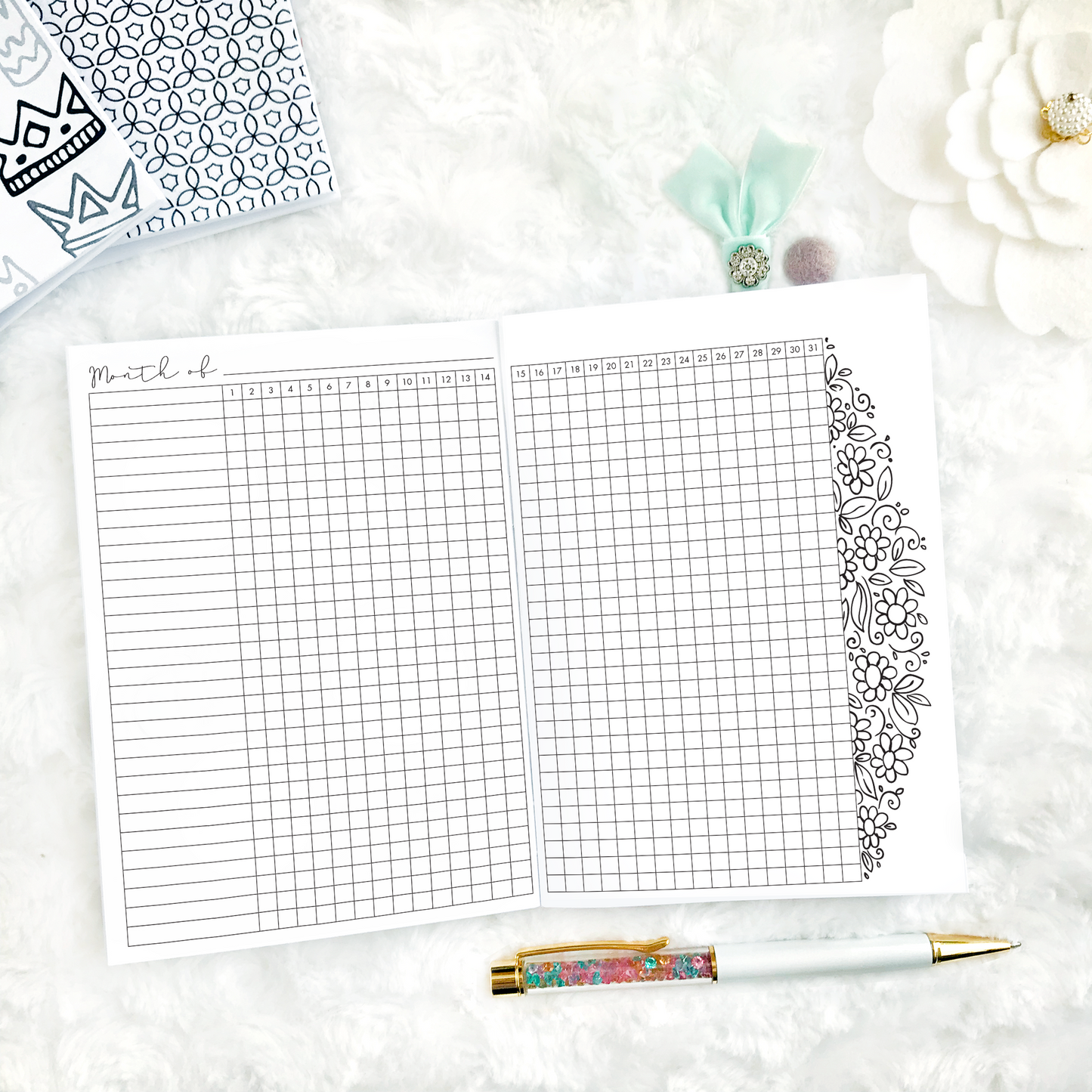 Monthly Floral Habit Tracking | Printable