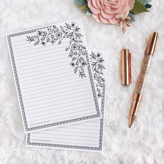 Notepad | Floral Lines | Printed