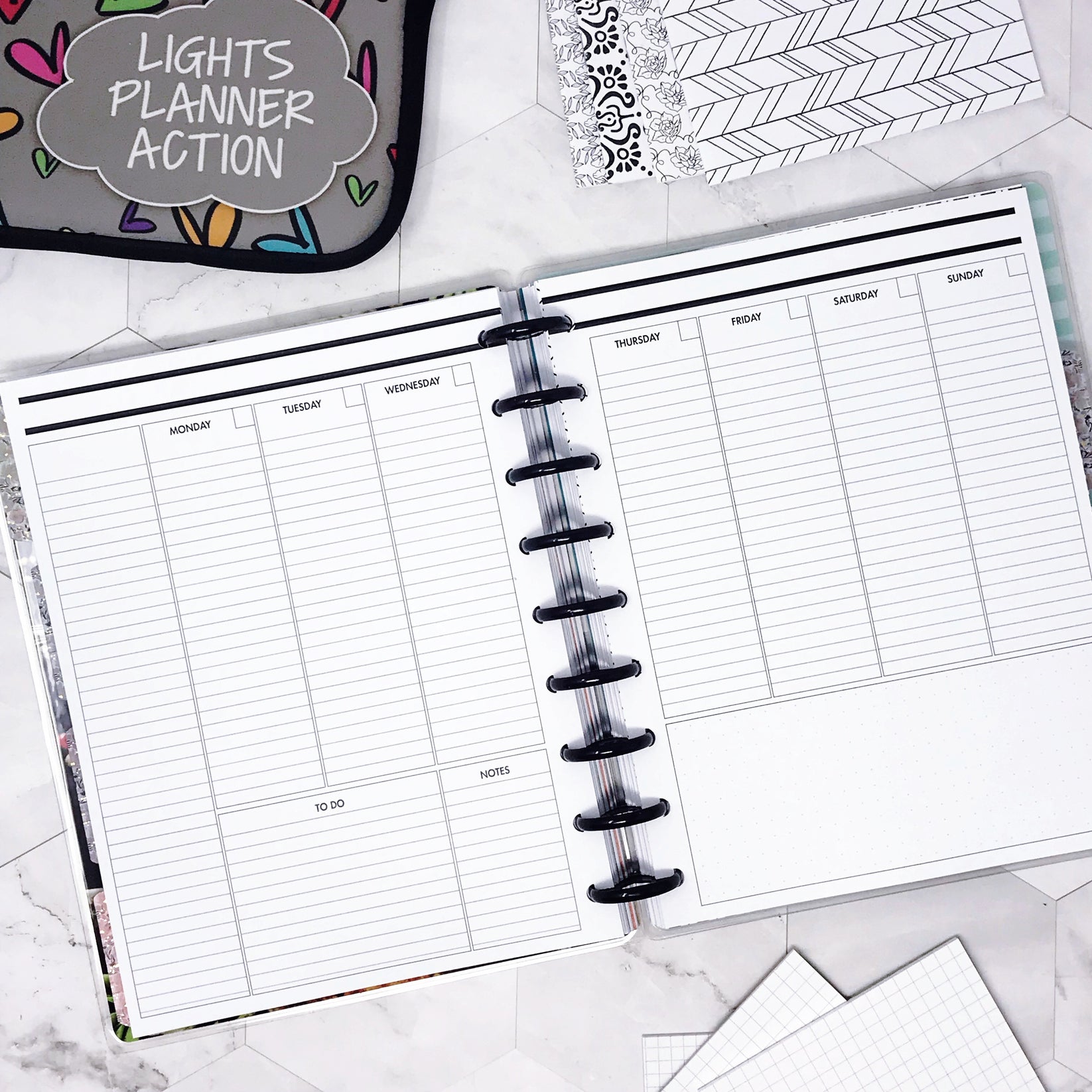 Lights Planner Action Planner Inserts | The Amber Weekly | Printed
