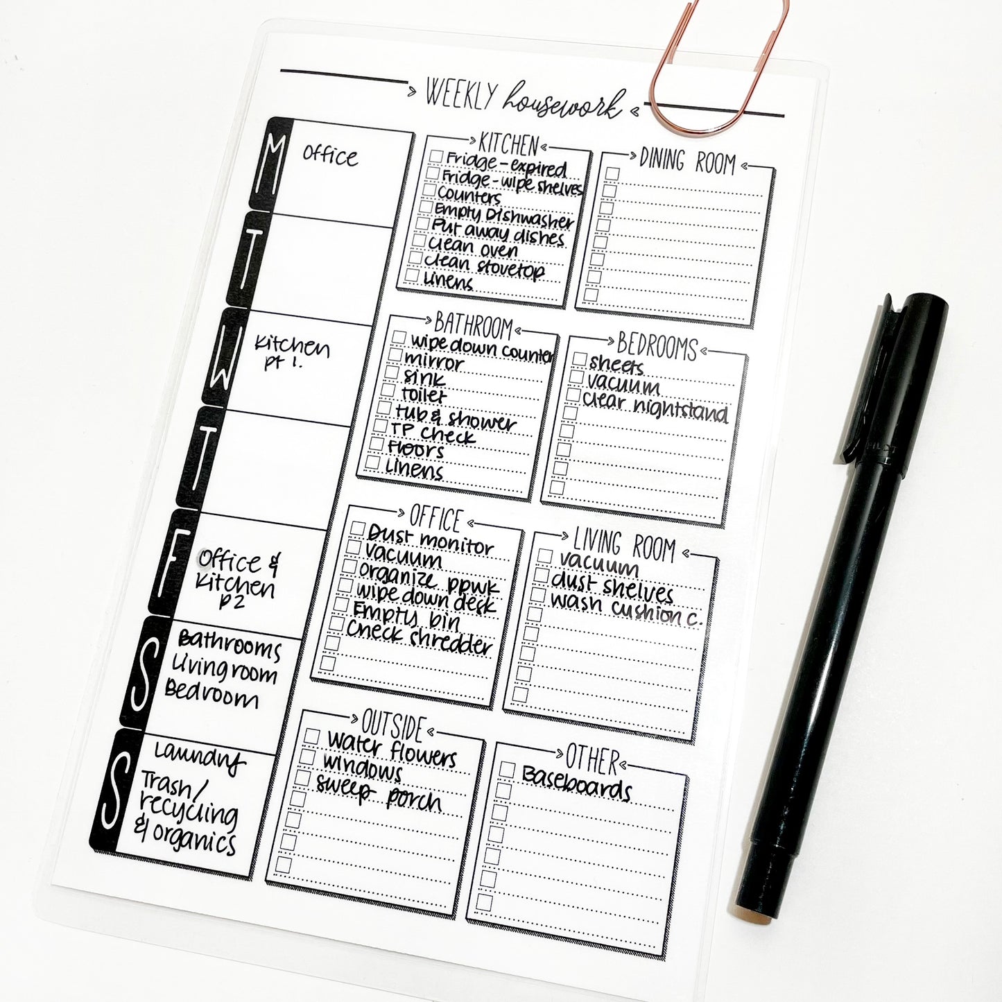 House Cleaning Tasklist | Notepad | Printed
