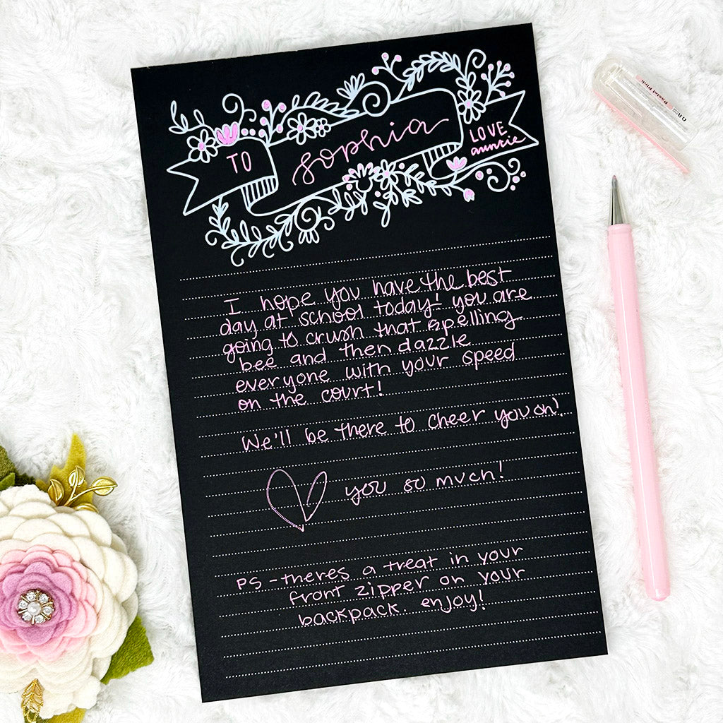 Floral Notes | Notepad | Blackout