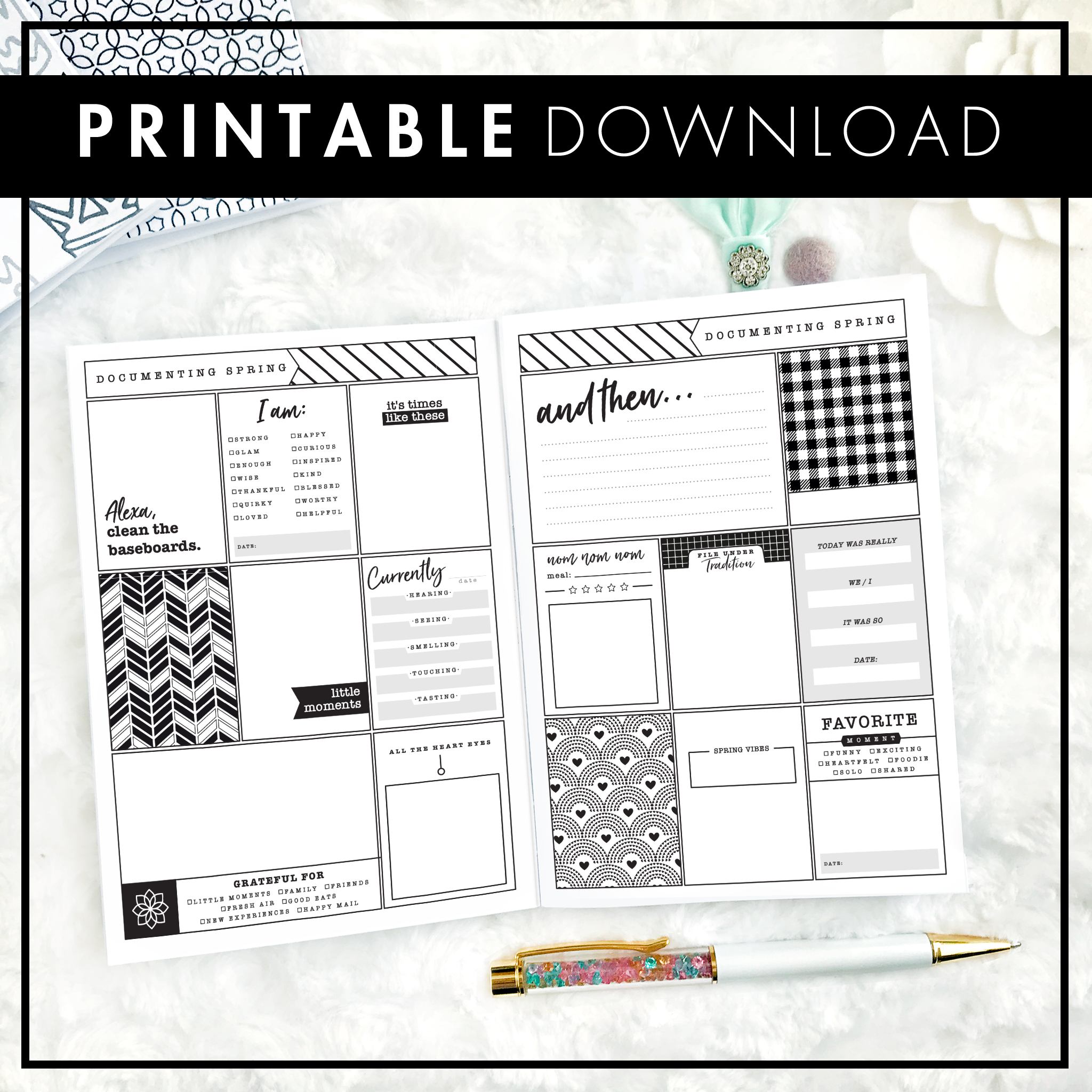 Lights Planner Action | Memory Keeper with Journaling | Printable