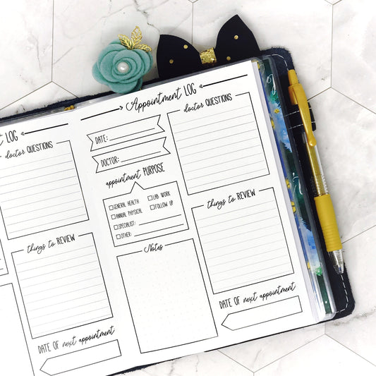 Mental Notes Appointment Tracker | Printed