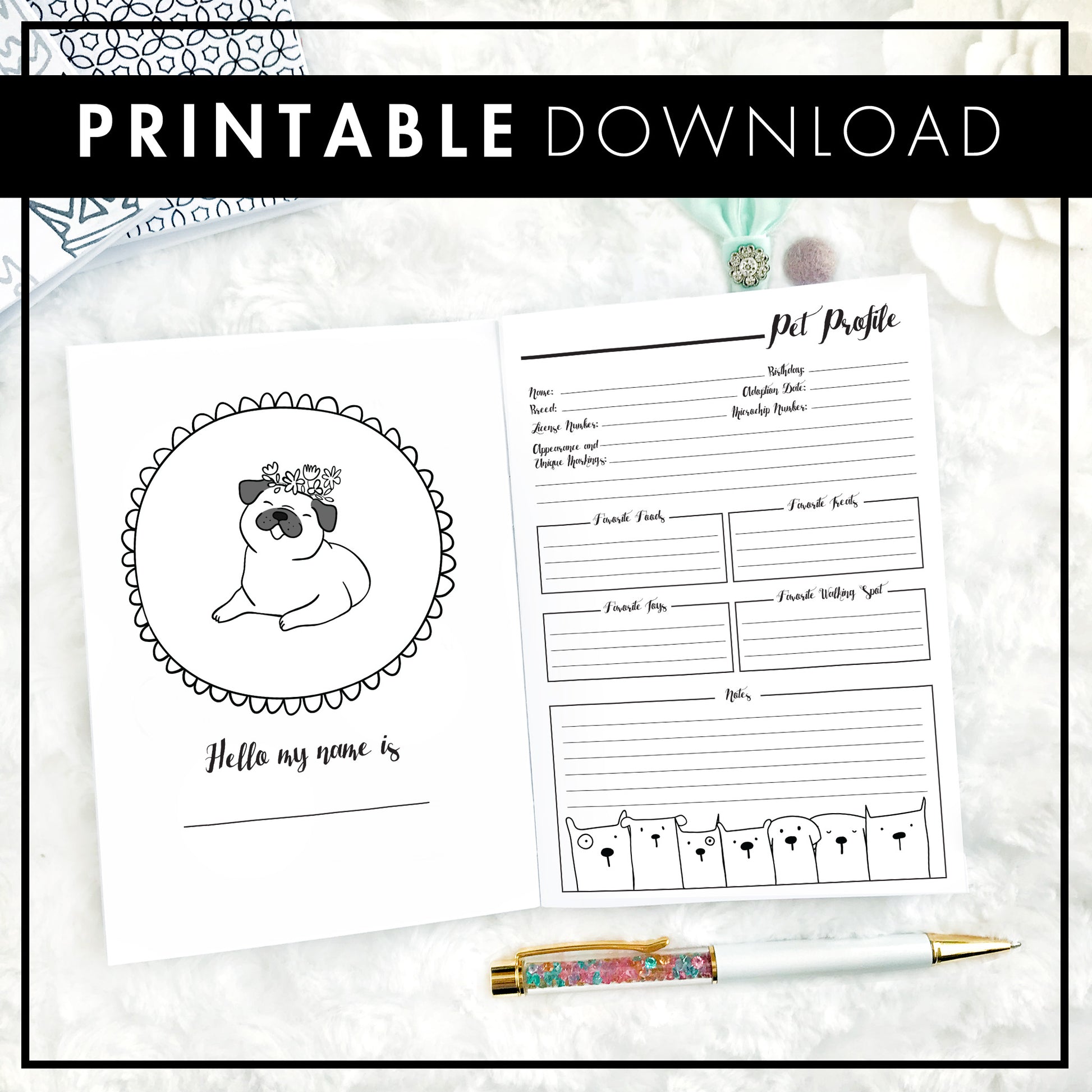 Printable Cute Cat Daily Planner Cute Cat Theme Day Planner 