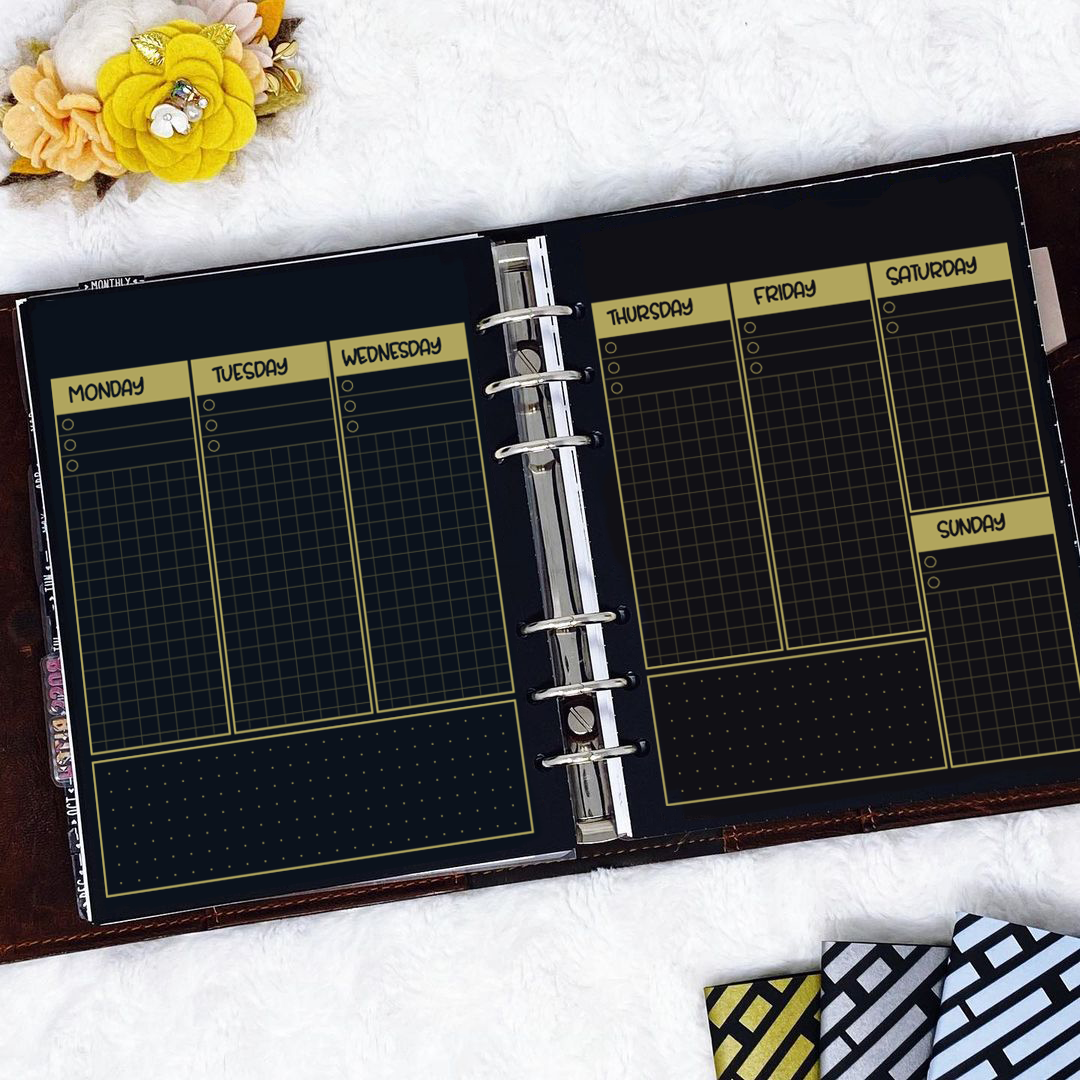 LPA Blackout Planner Inserts The Sierra Weekly Lights Planner Action